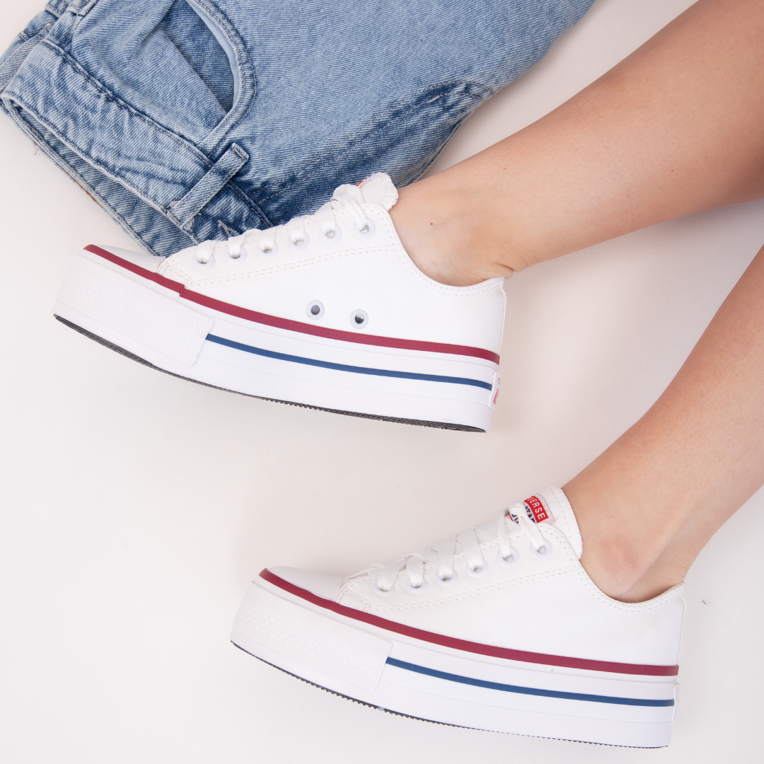 CONVERSE ECO CUERO BLANCO PLATAFORMA