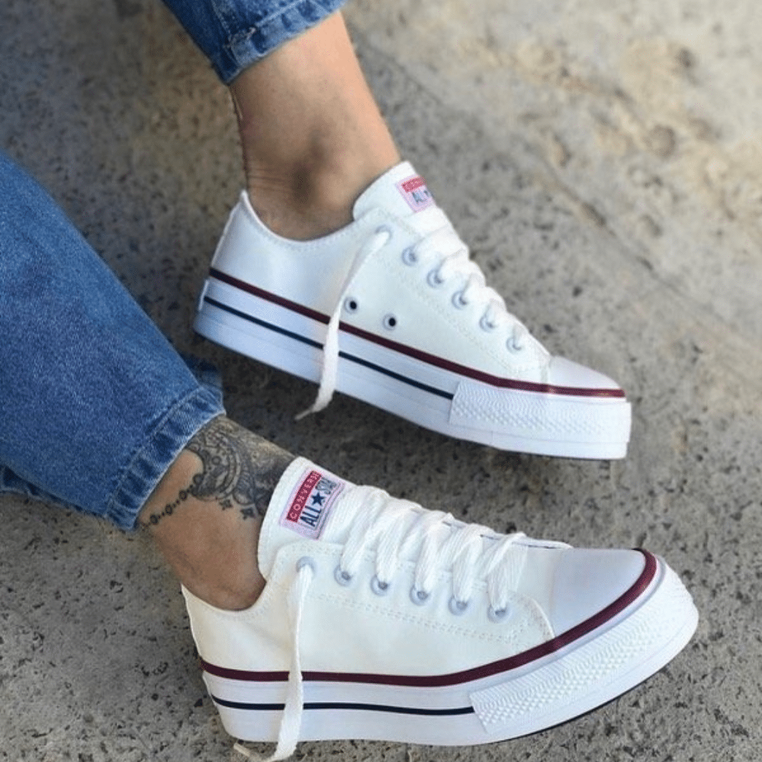 CONVERSE ECO CUERO BLANCO PLATAFORMA